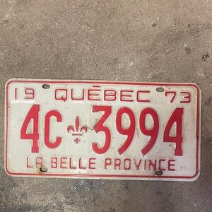Vintage Quebec License Plate